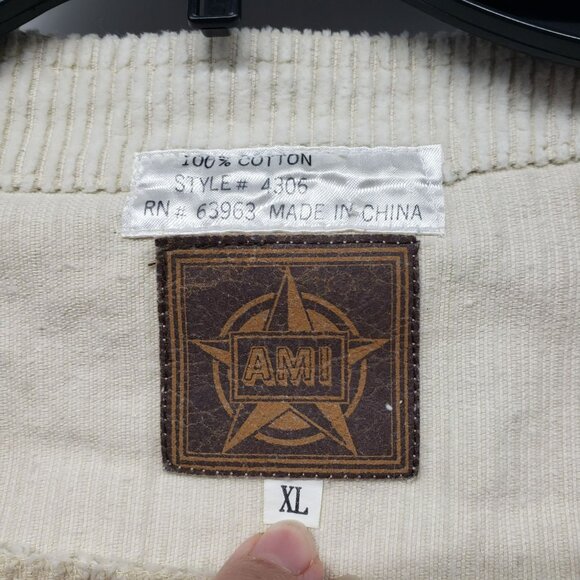 Vintage Y2K AMI Cream Corduroy Western Vest Womens XL - Picture 9 of 9